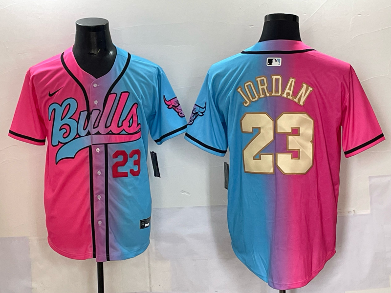 Men Chicago Bulls Nike #23 Jordan Blue pink NBA 2025 Jersey style 014